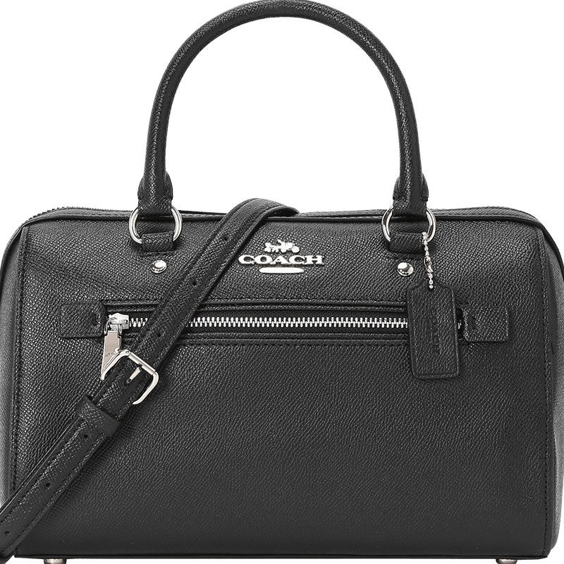 COACH 蔻驰 ROWAN 女士单肩包 波士顿包中号 字母马车标粒面皮F79946银扣