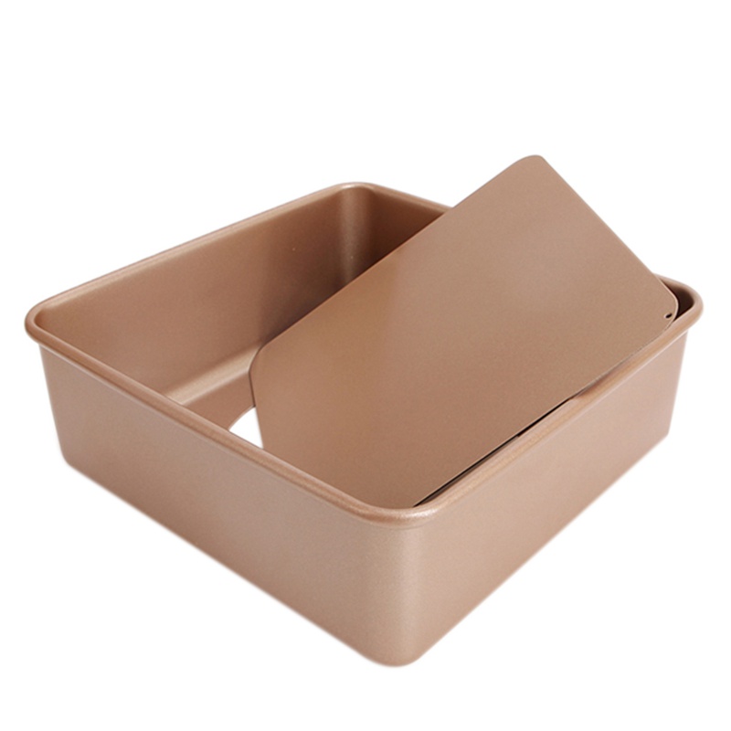 学厨 厨房工具 烘焙模具 8寸不粘正方形模具面包模具活底蛋糕模具烤箱用具香槟金色WK9036