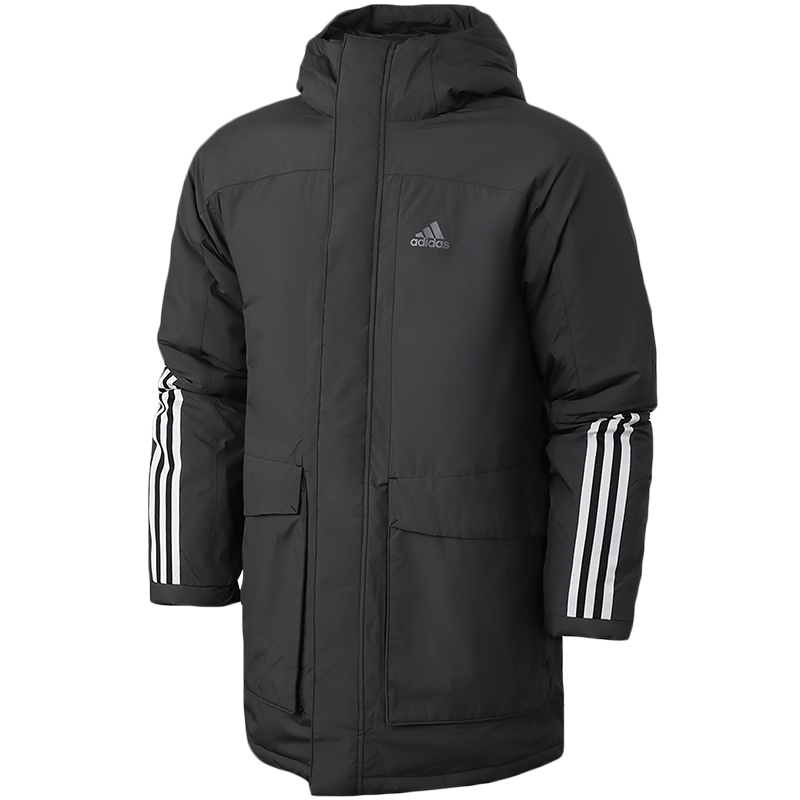 阿迪达斯男服棉服连帽保暖户外运动休闲夹克外套GE9998