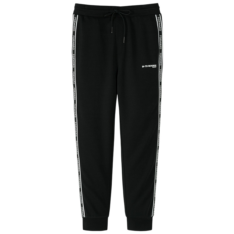 森马休闲长裤男士2019夏季新款时尚侧边潮流织带弹力舒适男裤子