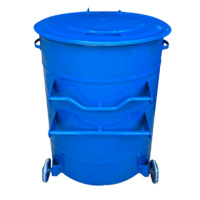 SHIPU 带盖垃圾桶360L 蓝色 壁厚1.6mm