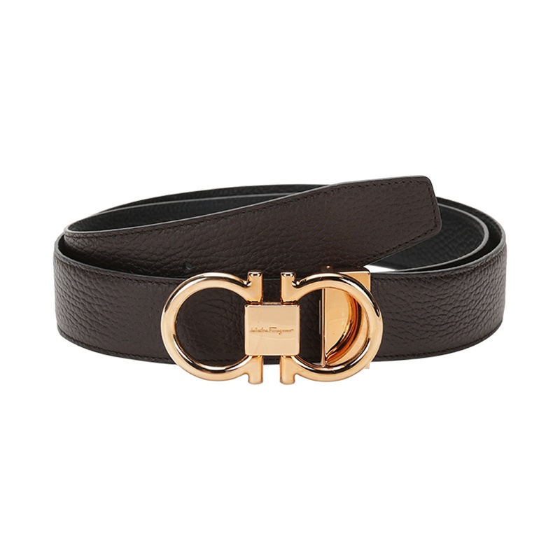 Salvatore Ferragamo 菲拉格慕 男士牛皮板扣式双面皮带腰带 679938