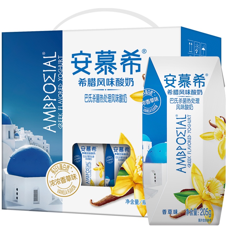 伊利 安慕希 希腊风味常温酸奶香草味 205g*12盒/箱