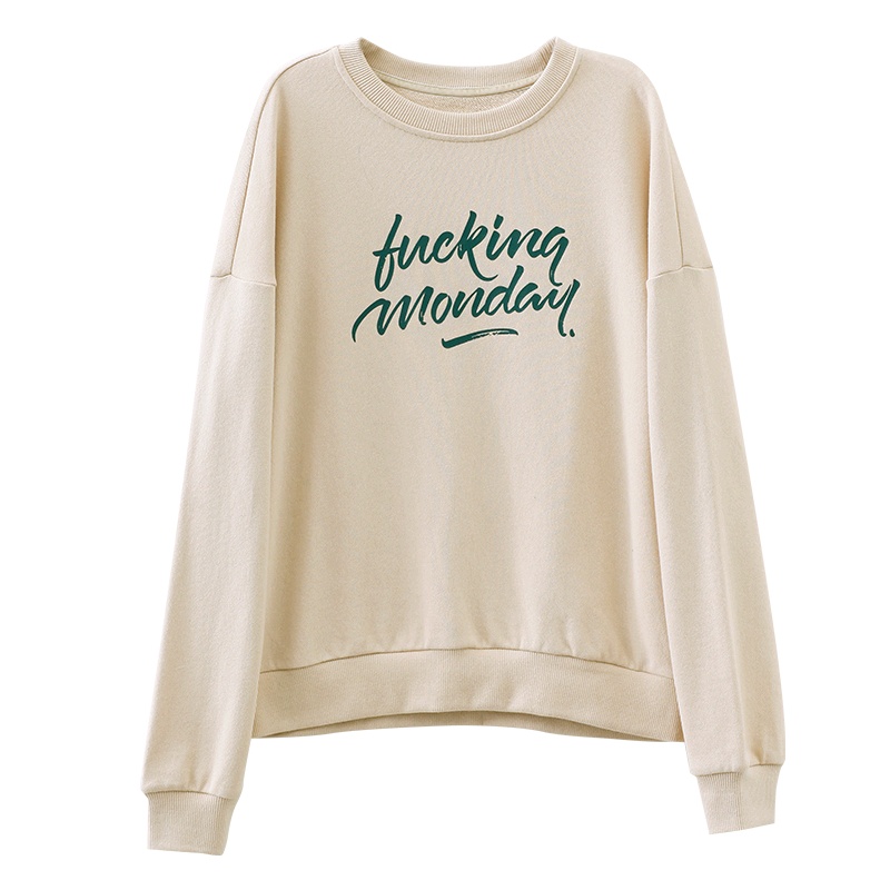 云上生活春秋装简约文艺韩版休闲圆领长袖套头女式卫衣