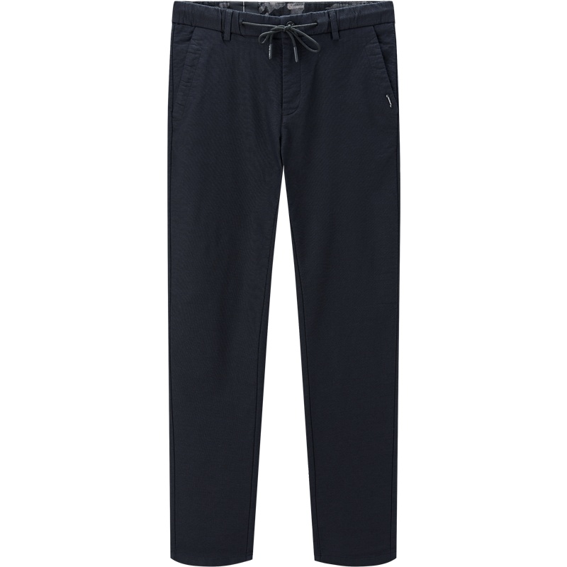 HLA/海澜之家松紧腰抽绳休闲裤2019秋季舒适微弹长裤男