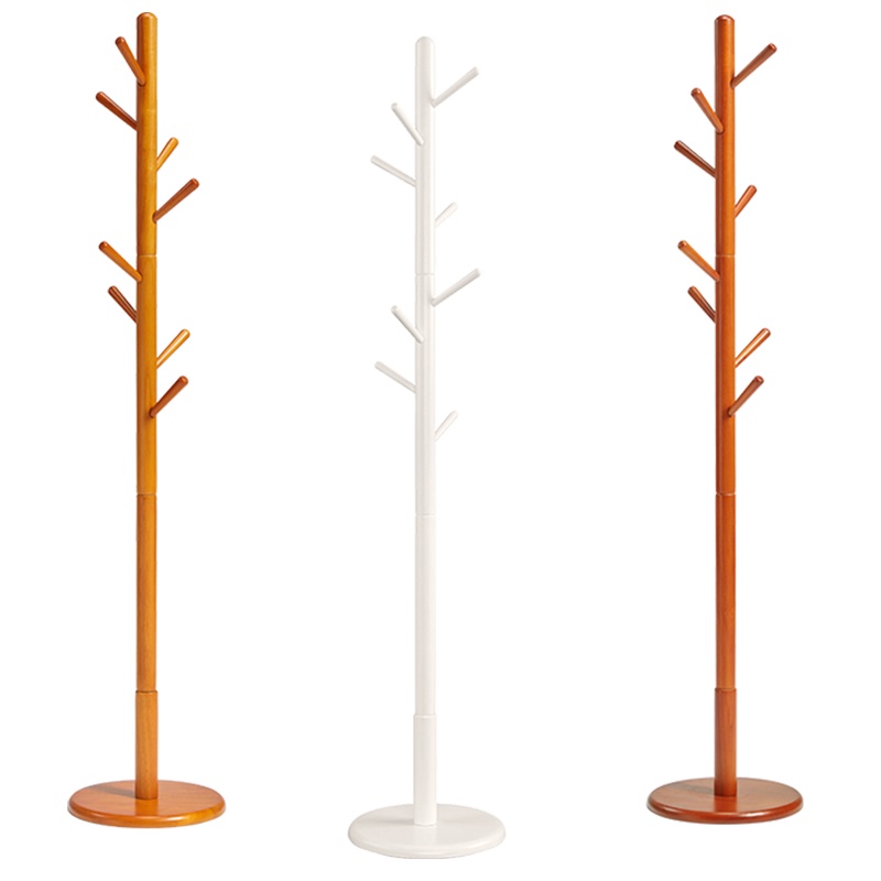 林氏木业全实木衣帽架挂衣架落地卧室北欧简约现代衣服架子LS176