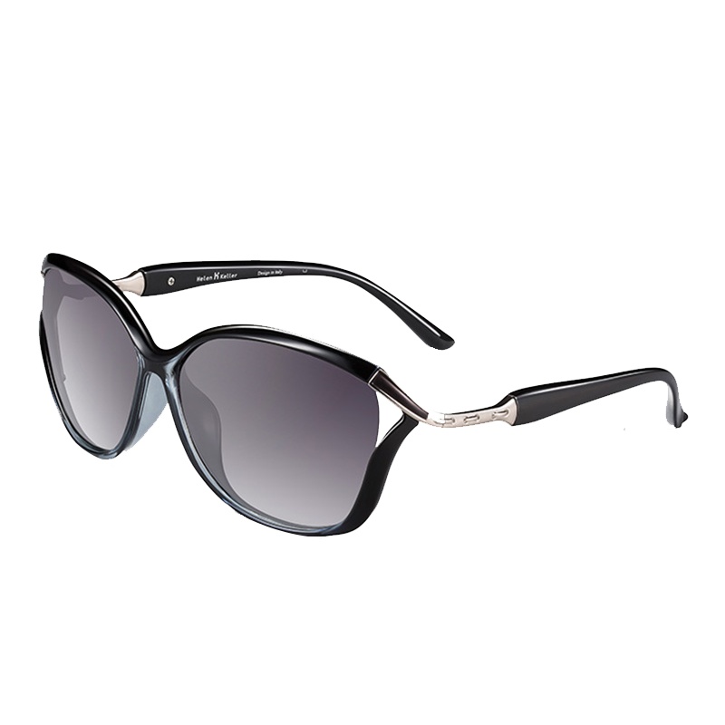 海伦凯勒 女士优雅蝶形太阳镜新款偏光墨镜大框出游驾驶开车镜 H8313