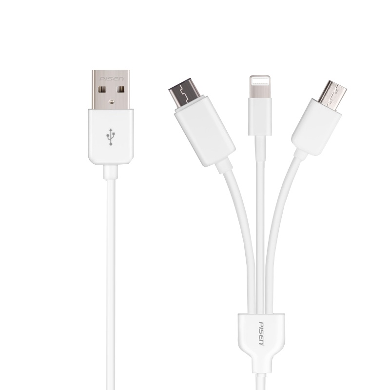 品胜 苹果/Iphone配件 安卓手机充电器线type-c一拖三多功能线适用小米5华为 1200mm