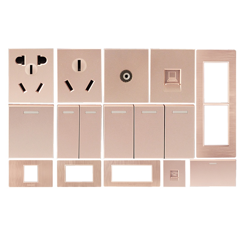 德力西118型开关插座家用厨房墙壁6六20九孔9孔十二孔12孔面板多孔