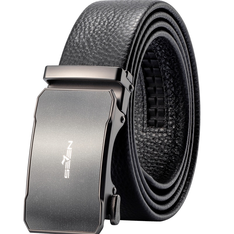 柒牌男士头层牛皮皮带礼盒装商务自动扣腰带百搭休闲裤带送礼