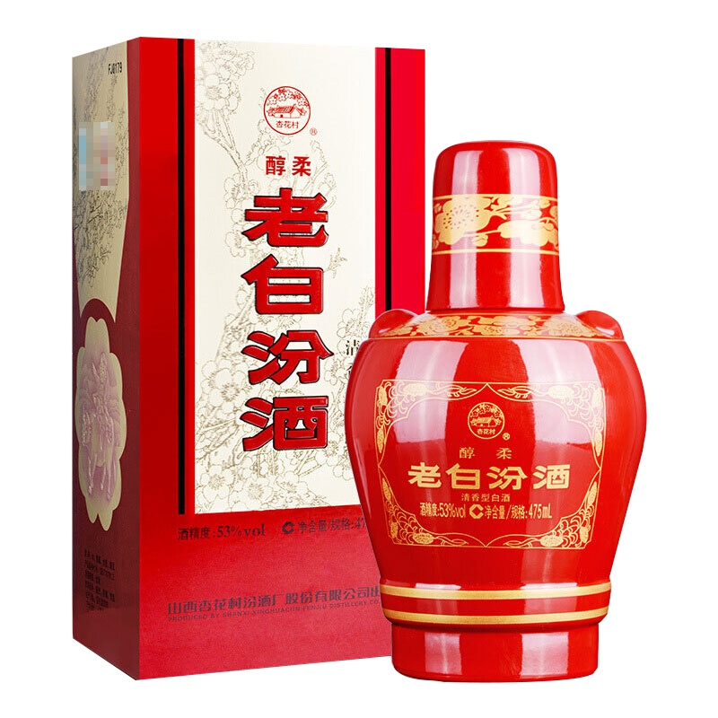 汾酒 老白汾酒 53度醇柔475ml清香型白酒