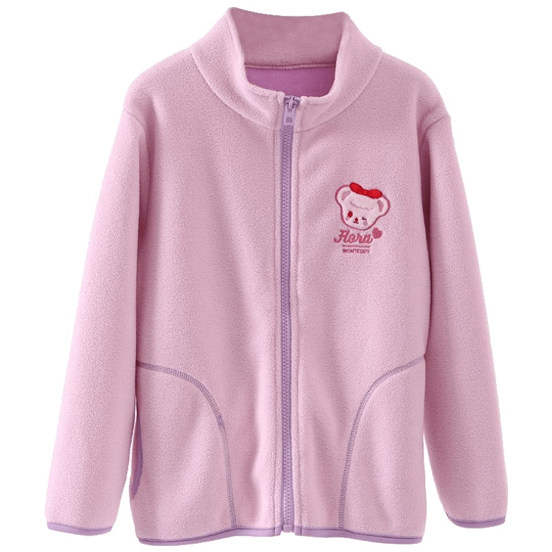 KIDS MAM&DAD奇萌泰迪儿童外套秋冬摇粒绒男童女童中大童外出服拉链衫洋气外套