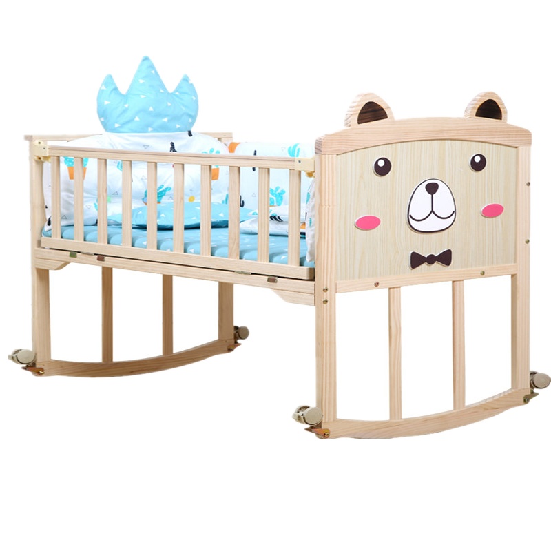 2024款婴儿床实木无漆环保宝宝床儿童床婴儿摇篮床新生儿拼接大床漂亮妈妈