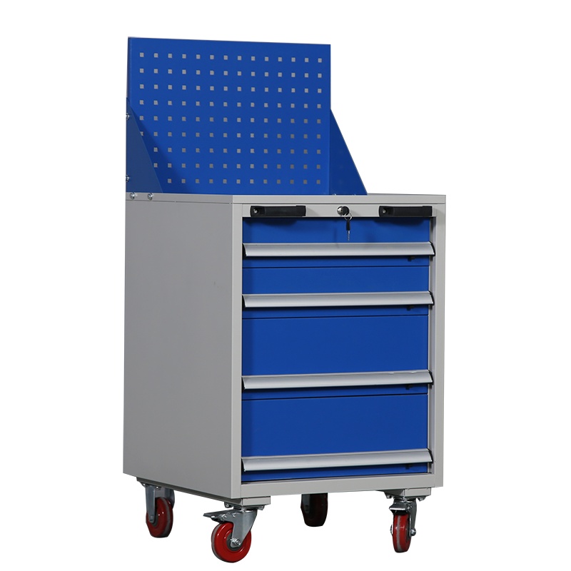 豫亿腾 四抽工具车 车间用双开门储物柜 加厚五金收纳箱抽屉式铁皮刀具柜子 可定制
