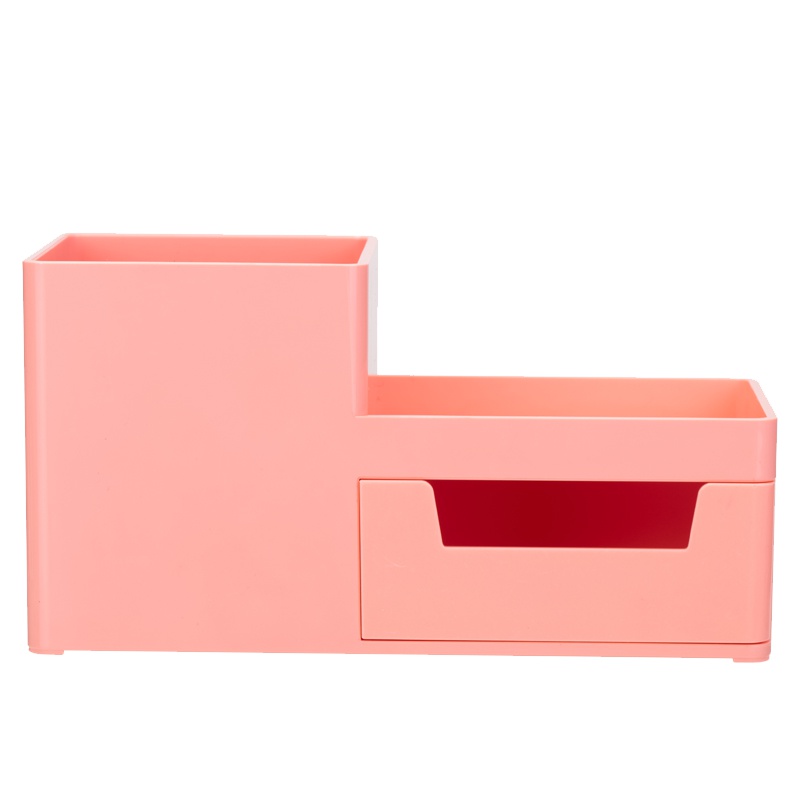 得力deli8907乐素桌面收纳盒整理盒带抽屉办公小物件摆放盒居家四色可选