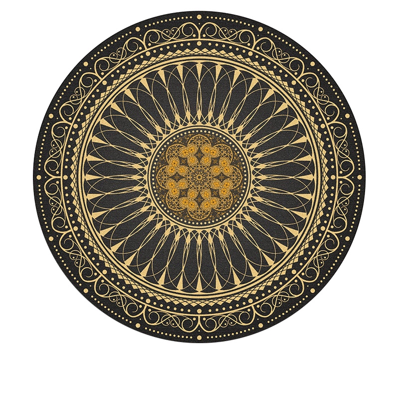 九氏(JOESH)轻奢家用卧室床边毯脚垫圆形美欧式民族风编织地垫门垫方电脑转椅吊篮地毯