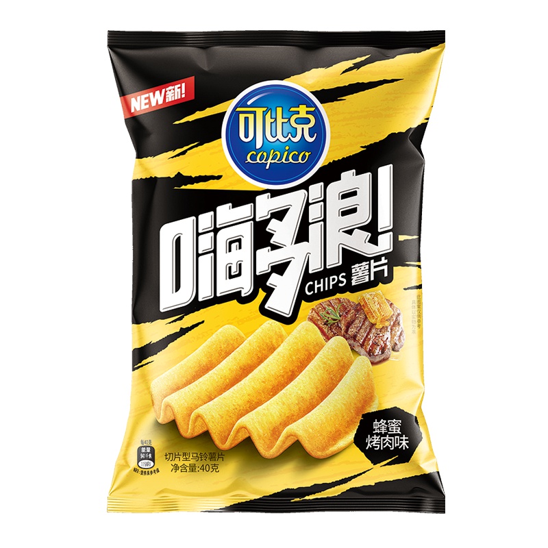 可比克 薯片 嗨多浪蜂蜜烤肉味40g/袋 （膨化食品）