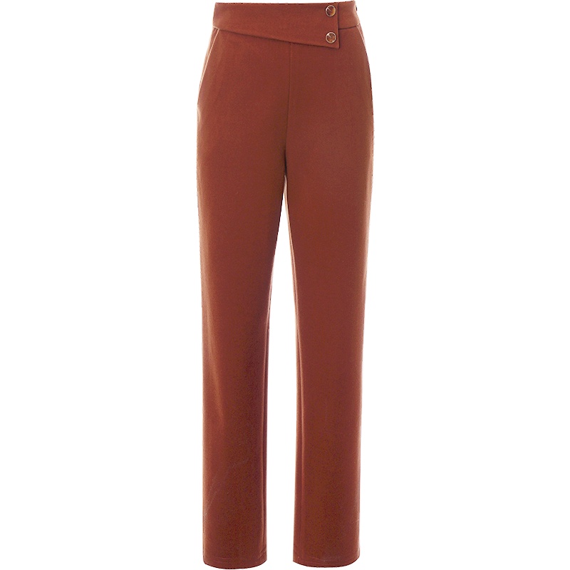 OUNIXUE欧昵雪 | [职场标配呢子烟管裤]秋冬季通勤风高腰哈伦裤直筒休闲裤女