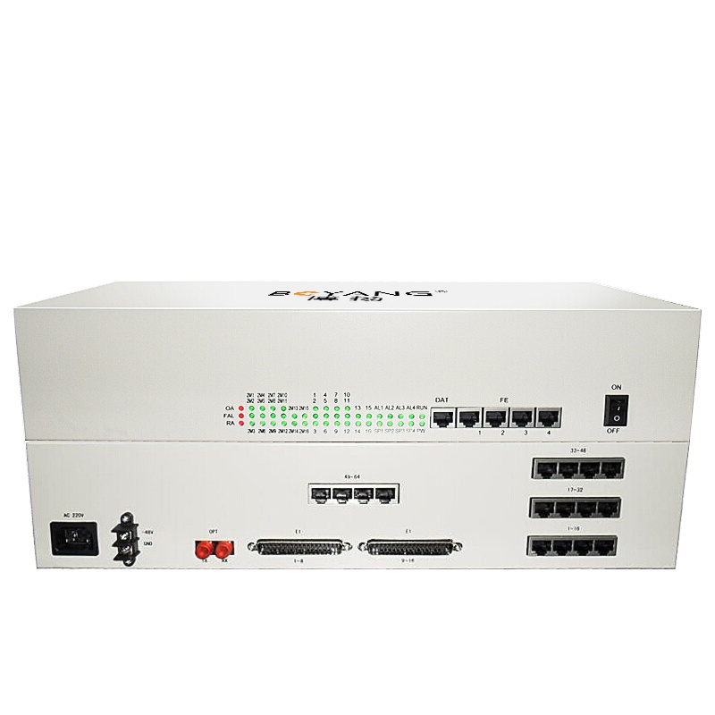 博扬 综合业务电话光端机 16E1+40电话+20路磁石+4路物理隔离网 单纤120公里 6U机架式 1对