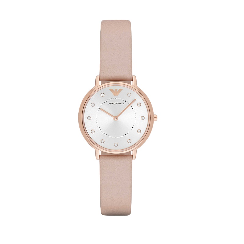 阿玛尼(EMPORIO ARMANI)圆形时尚皮带石英女表AR2510
