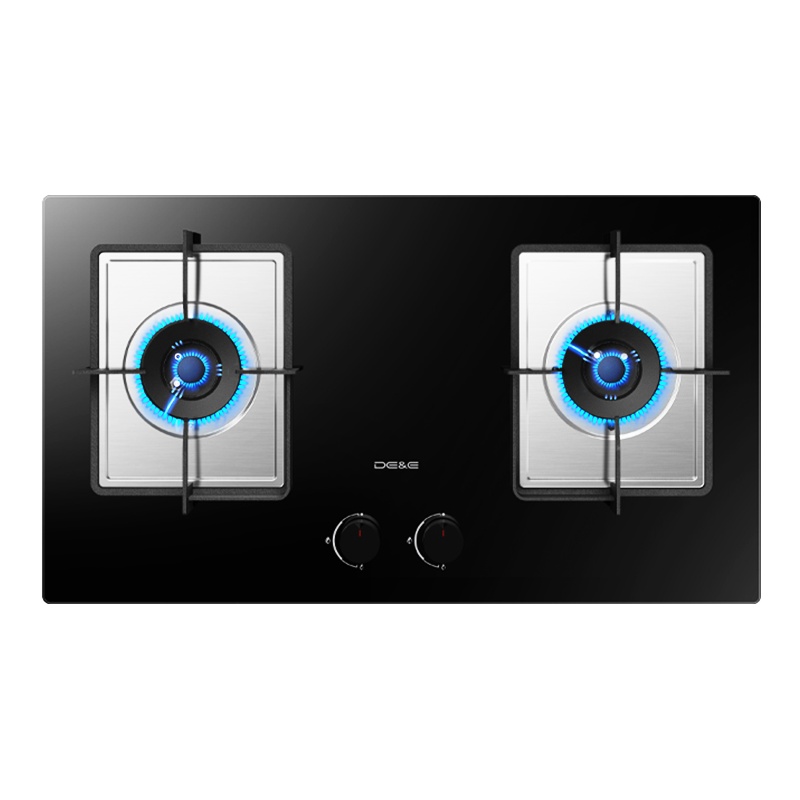 德意(DE&E)4.3Kw大火力燃气灶JZY/T-760A(液化气/天然气)升级款节能黑玻灶 嵌入式一级能效燃气灶
