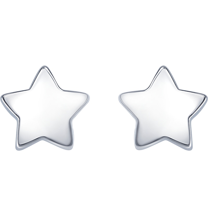 周生生(CHOW SANG SANG)18K白色金Ear Play耳玩星星耳钉耳饰