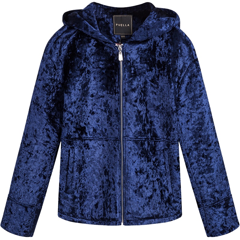 拉夏贝尔Puella金丝绒棉衣短款棉服女面包服外套宽松袄子20011087