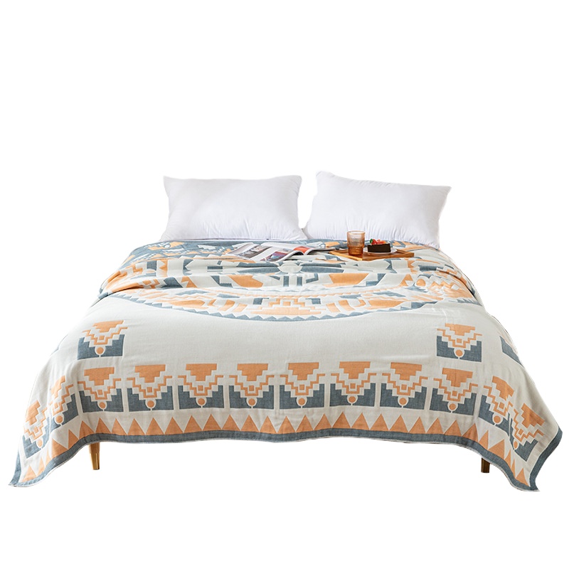 艾洛苏 夏季纯棉毛巾被空调被婴儿软纱布四层纱布纯棉纱布日式成人夏凉被夏季可水洗防滑床单毛毯