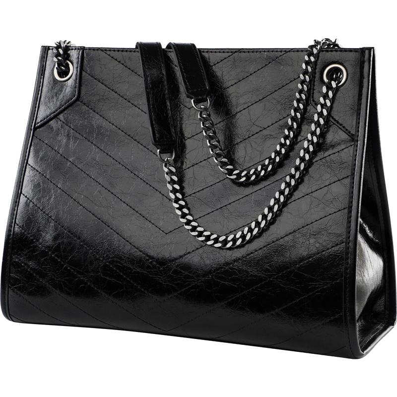 Viney真皮包包女包新款2020洋气大容量单肩包时尚百搭链条斜挎包