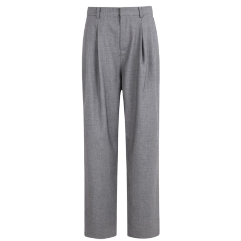 拉夏贝尔La Babite 春夏百搭灰色宽松显瘦直筒型休闲裤阔腿裤60004666