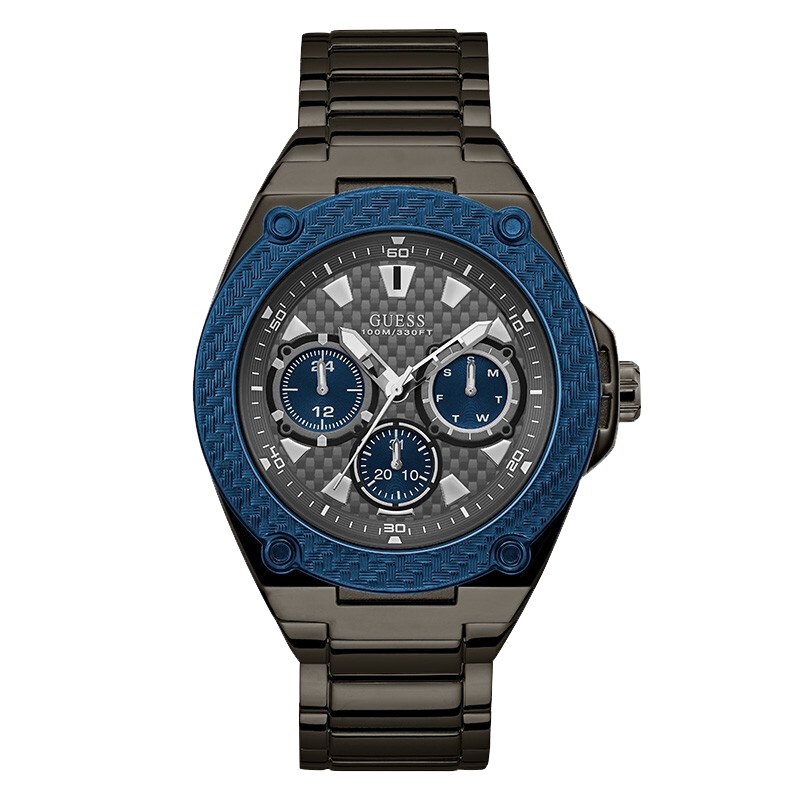 盖尔斯(GUESS)时尚简约潮流三眼石英男士手表W1305G3