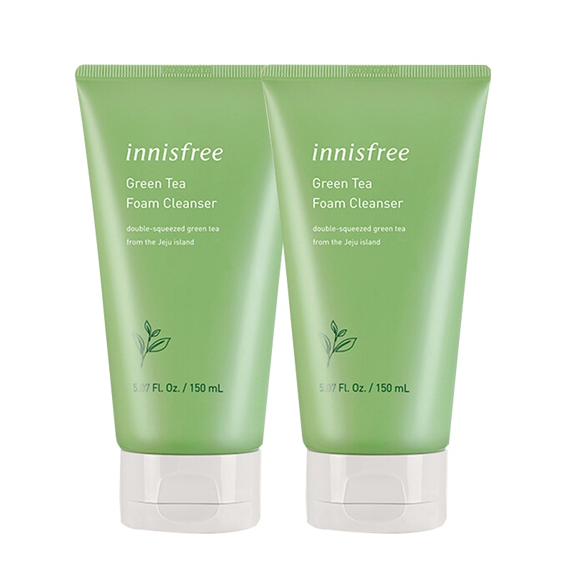 悦诗风吟(innisfree)绿茶洁面奶精萃保湿洗面奶洁面乳洁面膏 绿茶洗面奶150mlx2只