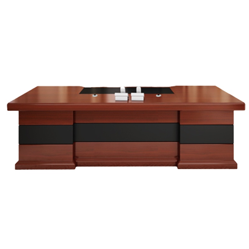 景致系列班台WB801A 2400*2300*760优质天然胡桃木皮饰面