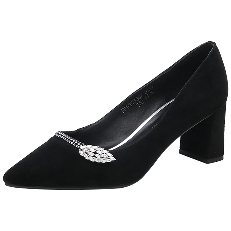 森林公主女鞋春季新款小皮鞋粗跟真皮鞋办公室高跟工作鞋单鞋