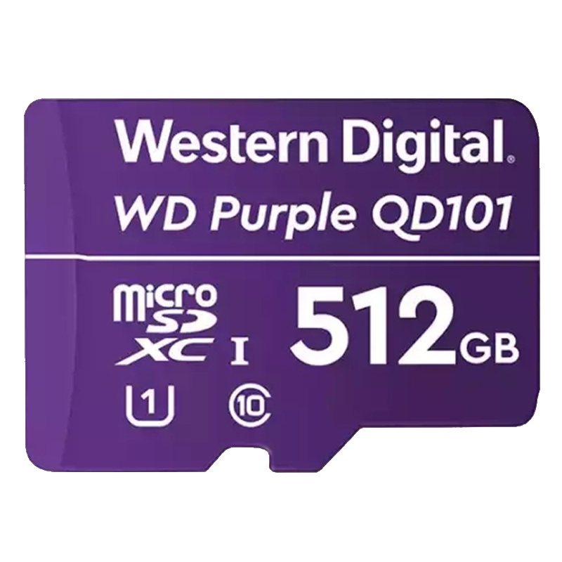 西部数据(WD)512GB TF卡 手机内存卡 行车记录仪/安防监控专用视频存储卡 耐用型CLASS 10