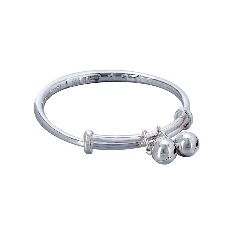 金一 足银S999宝宝新生儿满月百天儿童手镯一对长命百岁纯银手镯 (定价) BFER003