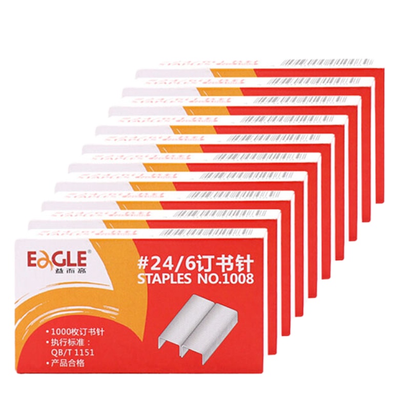 益而高 EAGLE 1004S 10#不锈钢厚层订书针 1000枚/盒 12盒装
