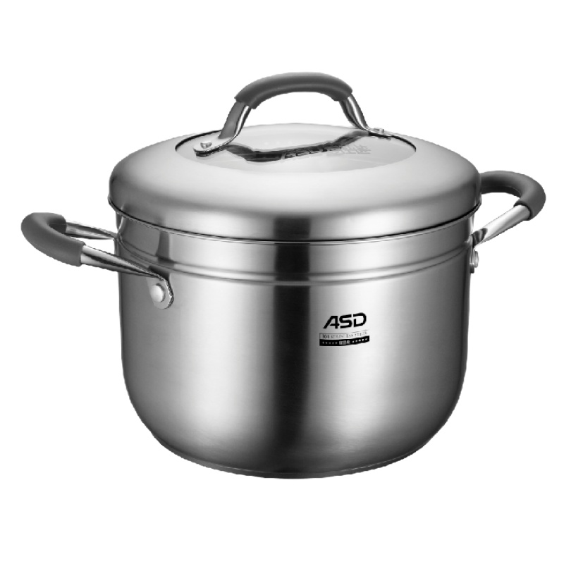 爱仕达(ASD) 24CM 304不锈钢双层蒸锅 电磁炉明火通用 蒸焖涮煮ZS24N1Q