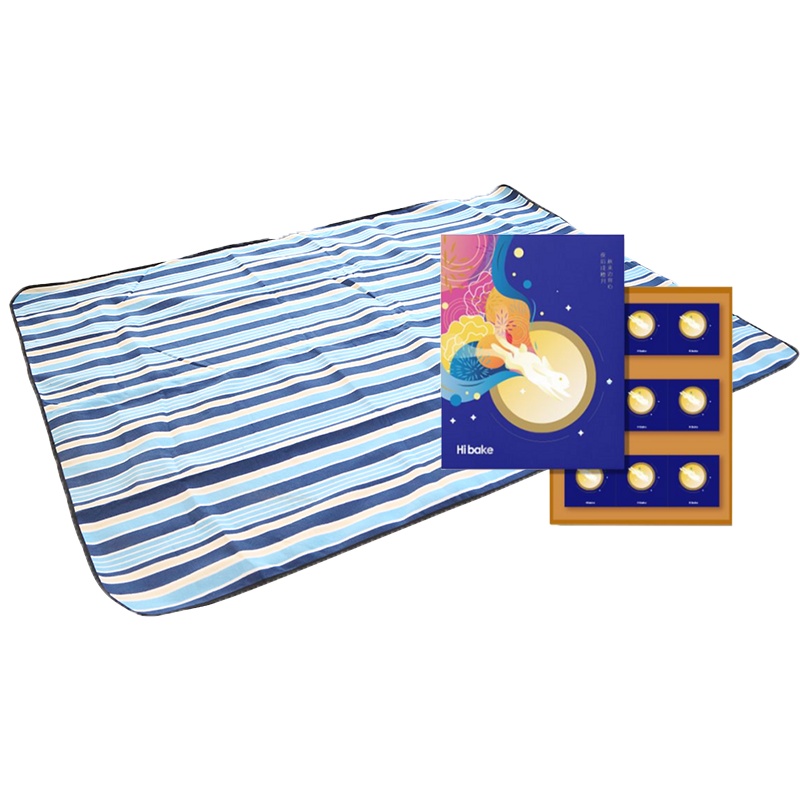 Hibake 皓月星空月饼礼盒 605g+维仕蓝野餐垫WA8055L