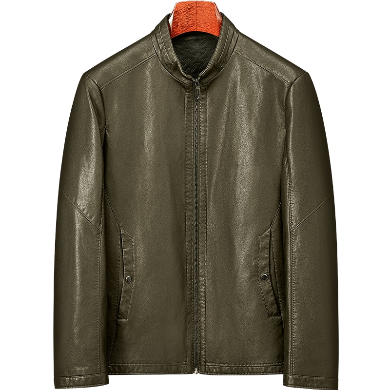 雅鹿男装秋冬新品商务休闲立领PU皮男士皮衣外套1137PA19128