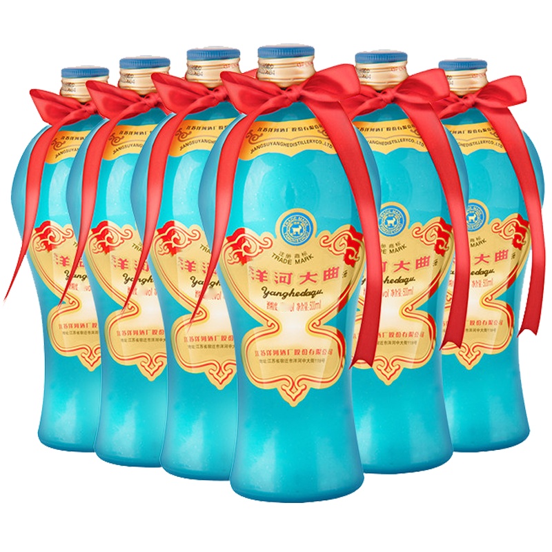 洋河大曲55度500mL 6瓶装 洋河官方旗舰店 浓香型白酒