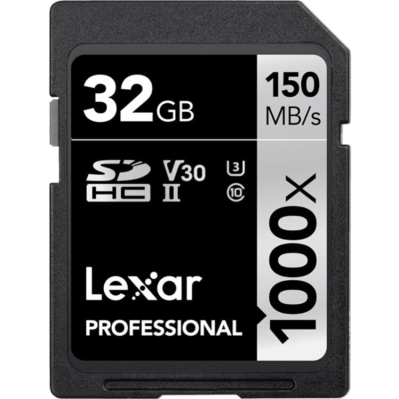 雷克沙（Lexar）32GB SD卡 1000X 高速U3读150MB/s写60MB/s单反微单相机内存卡存储卡