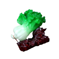 滴畅 开业礼品百财如意玉白菜摆件客厅摆件公司店铺开业乔迁礼品工艺品传统酒四季家居酒店大堂公办室 百财如意(中号)