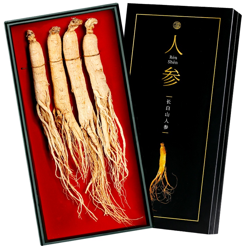 青源堂牌 人参 精选吉林长白山4支生晒参常与西洋参红参组合泡酒材料100克礼盒