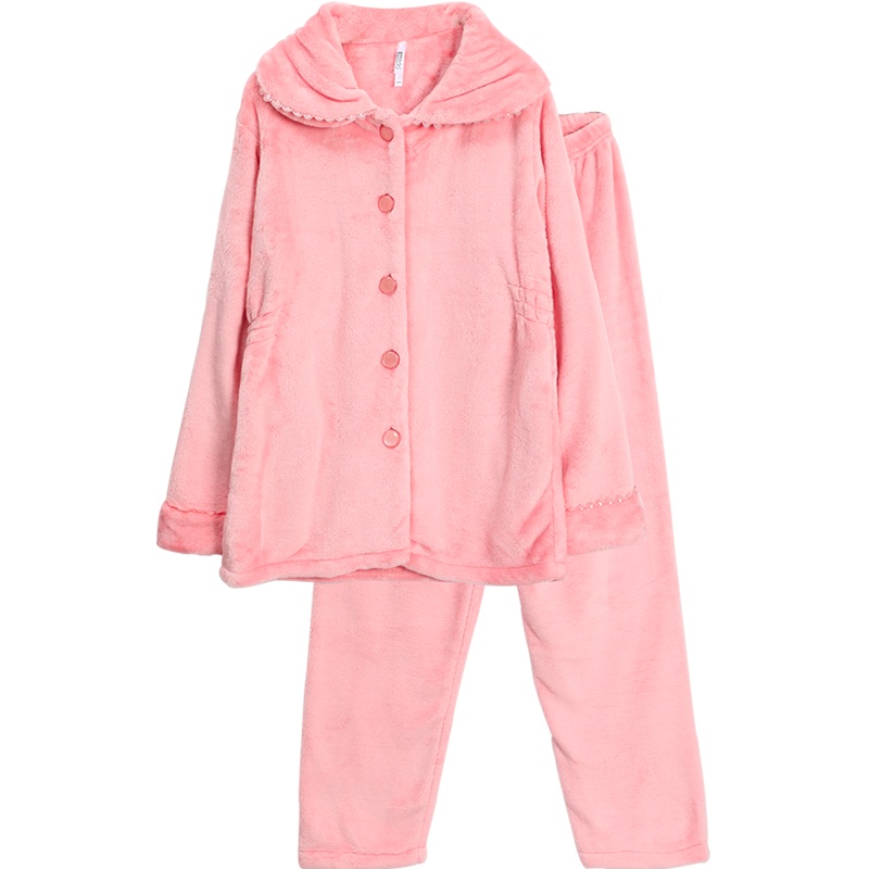 红豆居家(Hodohome)女士秋冬加绒加厚法兰绒家居服休闲可爱甜美可穿睡衣