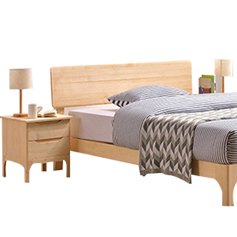 [理政]床 木质床 双人床 1.5米卧室床 员工宿舍双人床 1.5米床+25cm床垫+床头柜1个