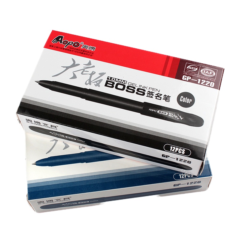 奥博 大老板签字笔1.0mm 中性笔 粗字签字笔顺滑 黑色