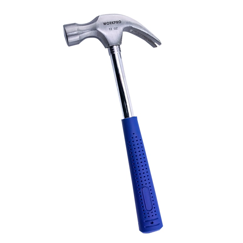 万克宝钢管柄羊角锤榔头包胶木工锤 8oz W041001