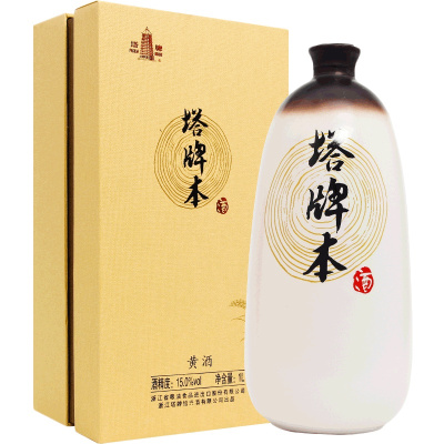 塔牌 绍兴黄酒 本酒 15度 1L 礼盒装 半干型 手工酿造黄酒