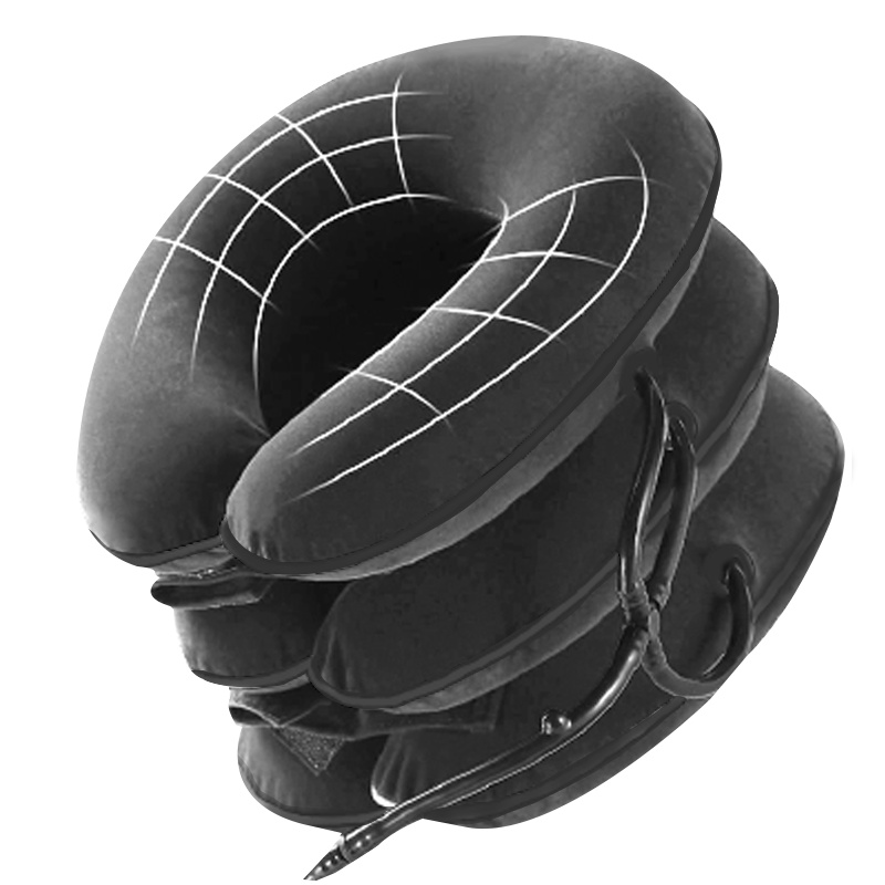 界面C型 家用充气式颈部颈椎牵引器按摩器 颈椎疼痛缓解拉伸牵引 颈椎牵引器(器械)单管半绒